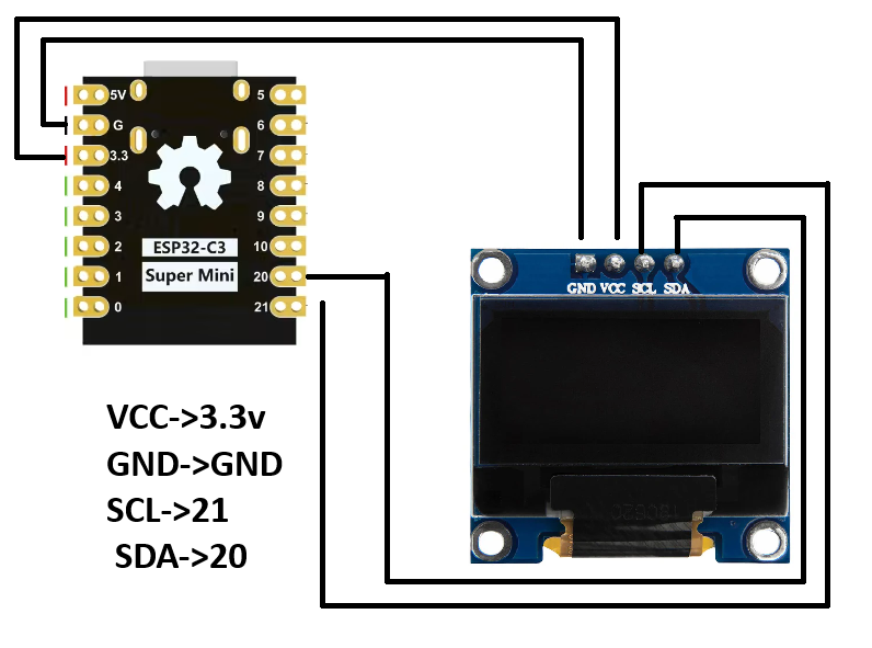 Sơ đồ cơ bản ESP32C3 - OLED