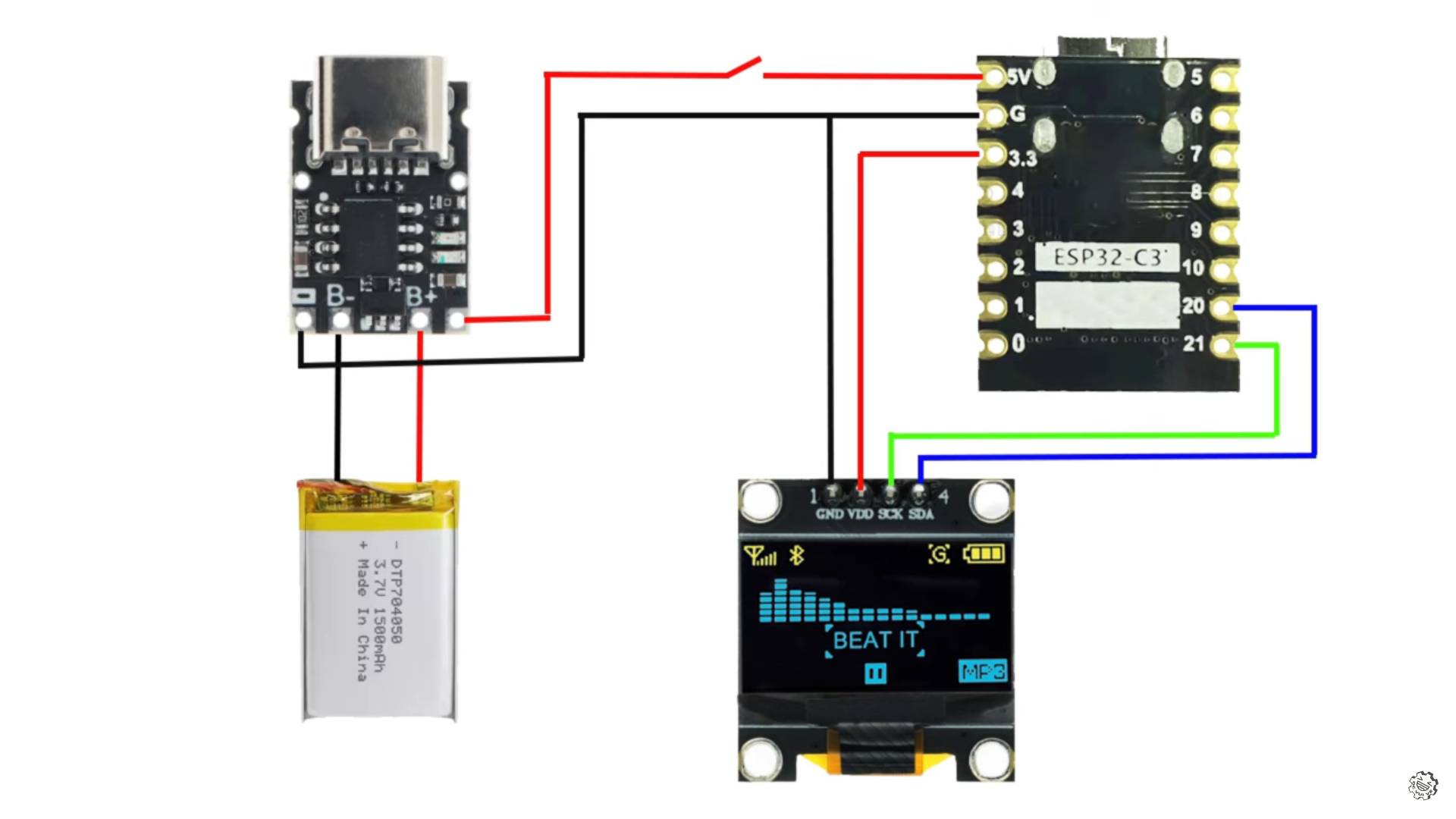 Sơ đồ ESP32C3 - Pin - TP4056