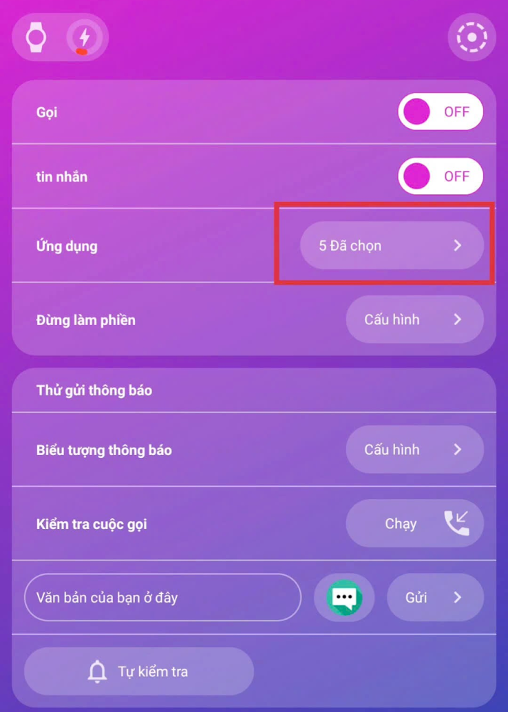 Vào phần “Biểu tượng thông báo” để cấu hình